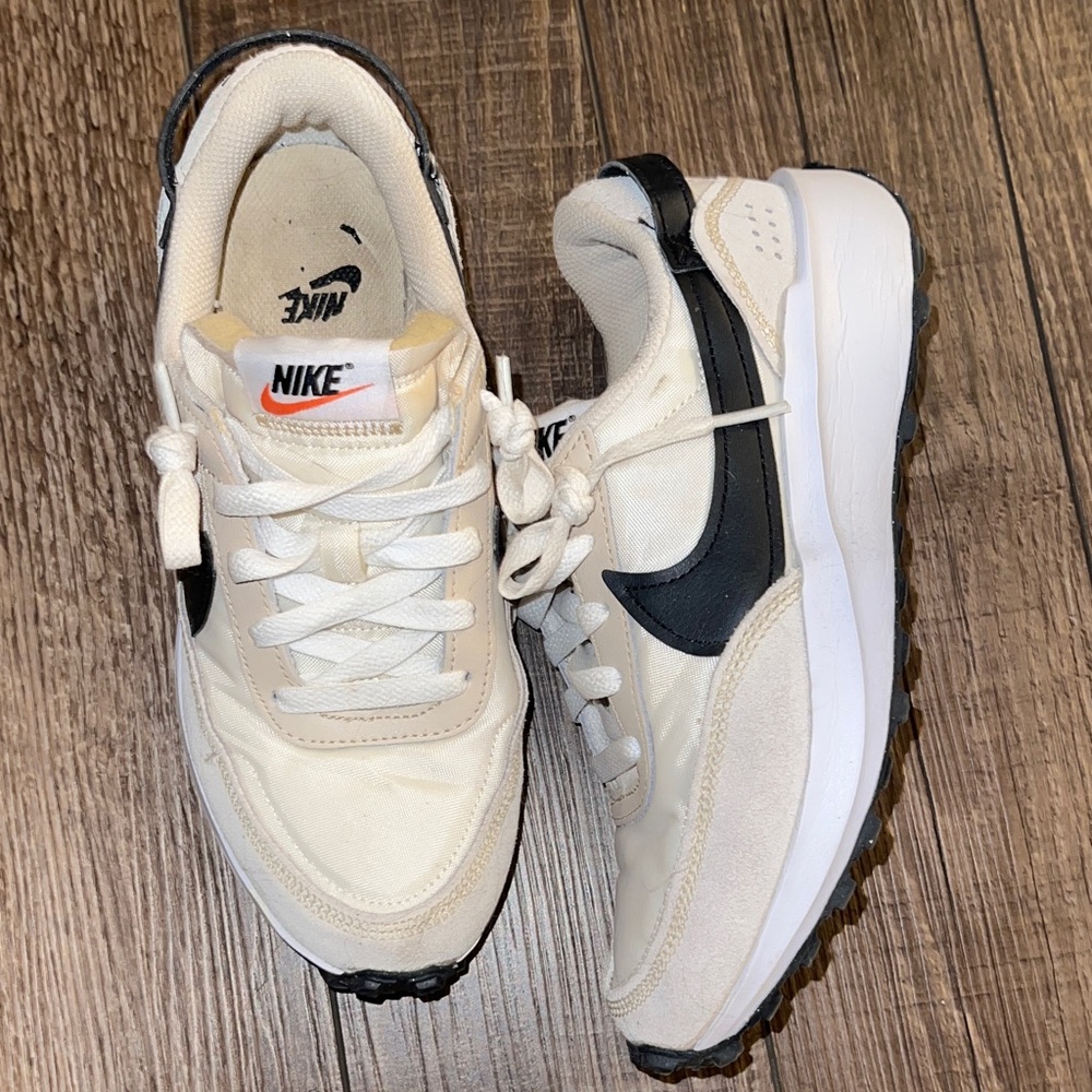 Nike Off-White and Black Running Shoes Gently used with little wear Size 7